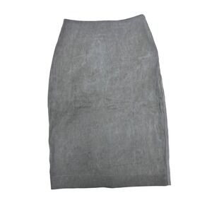 Annette Gortz Pencil Skirt Women 36 Grey Excellent Linen Blend Fay Midi Zipper